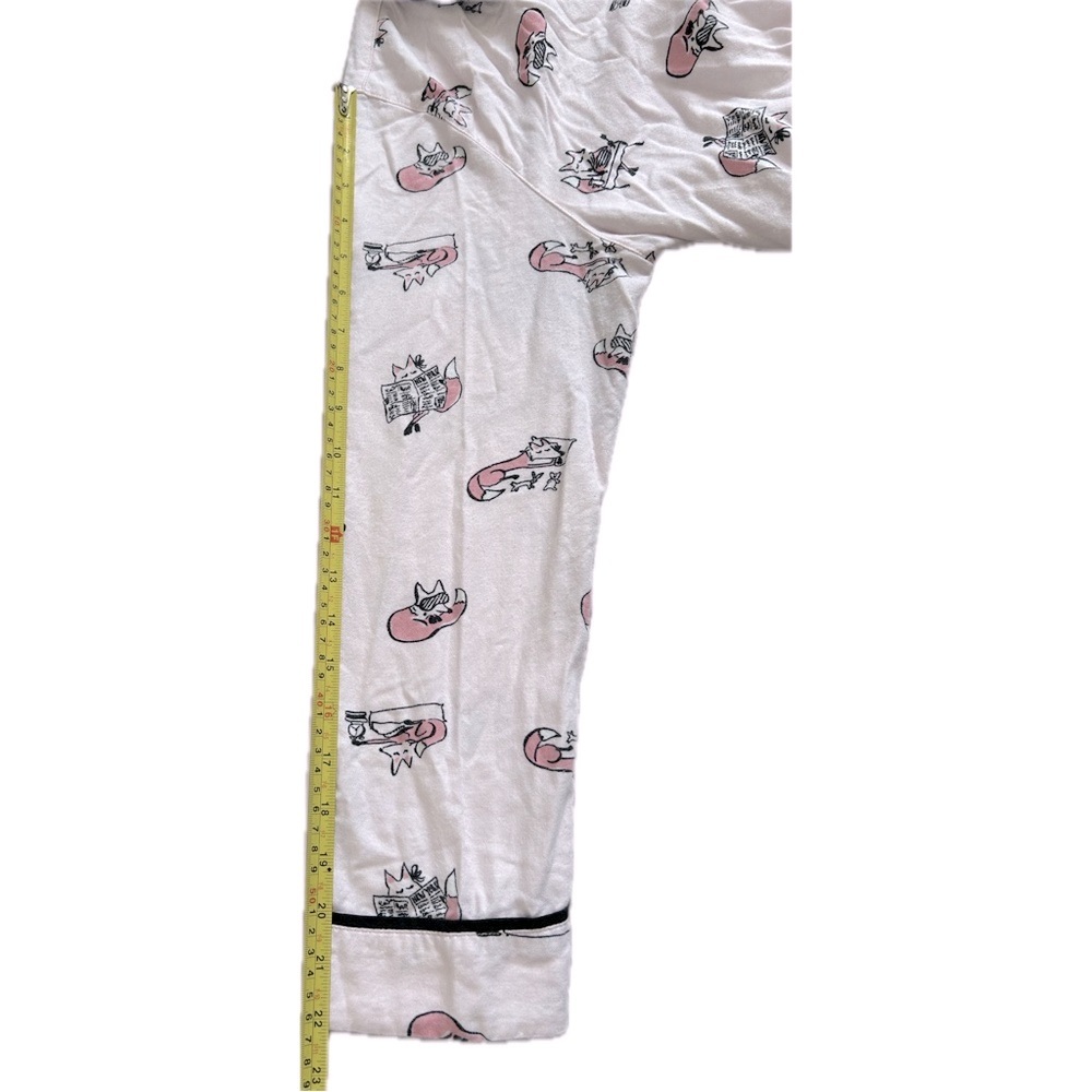 Kate Spade Foxy Lady Pink and Black Print Pajama Set Size Medium - Picture 6 of 11
